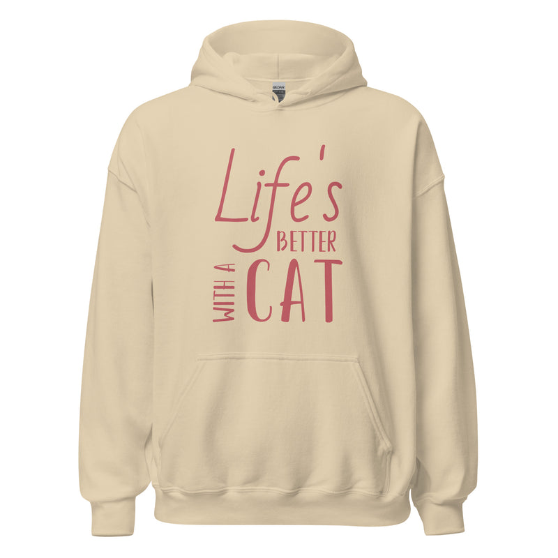 Life's Better Cat Unisex Hoodie 2X+