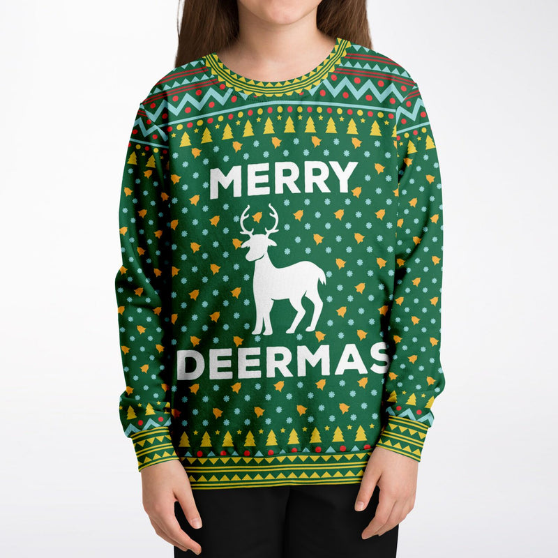 Ugly Christmas Kids Sweater "Merry Deermas"