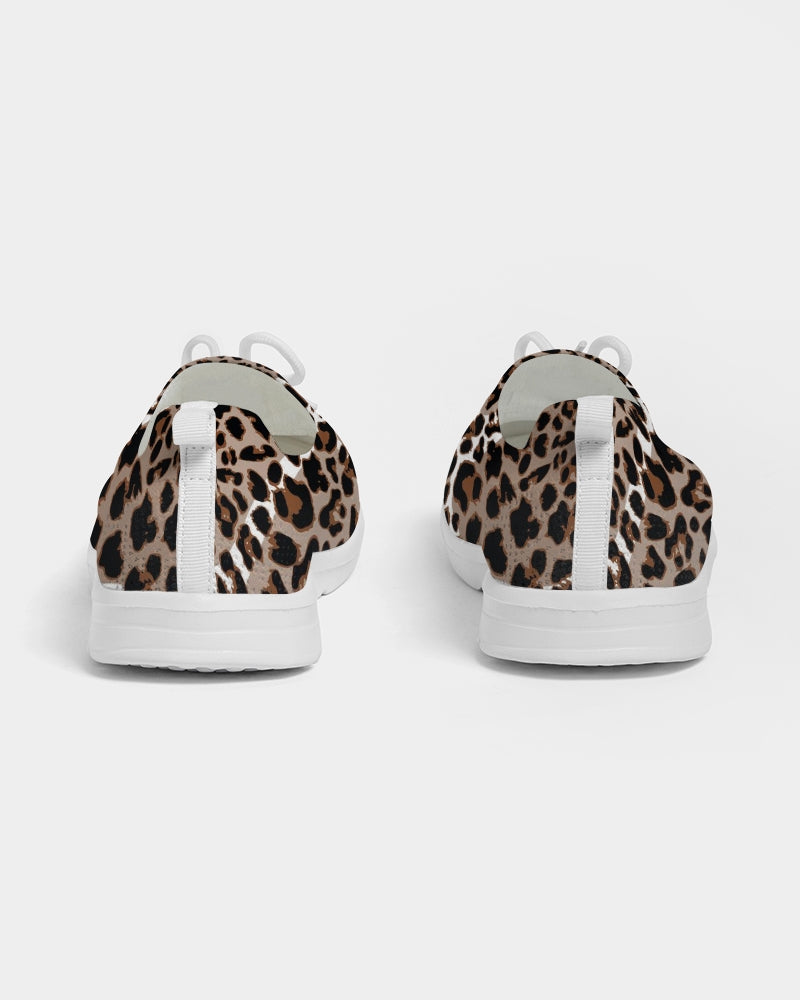 Leopard Fur Women's Lace Up Flyknit Shoe