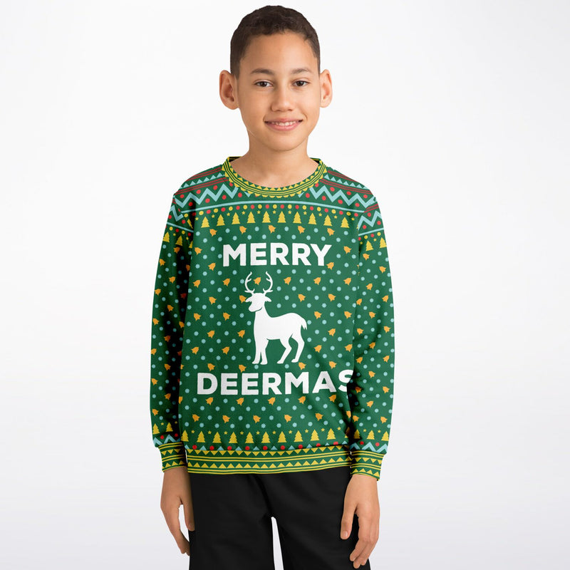 Ugly Christmas Kids Sweater "Merry Deermas"