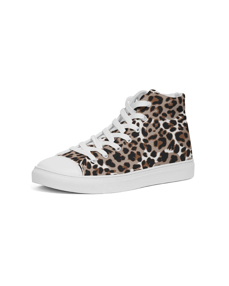 Leopard Fur Women's Hightop Canvas Shoe