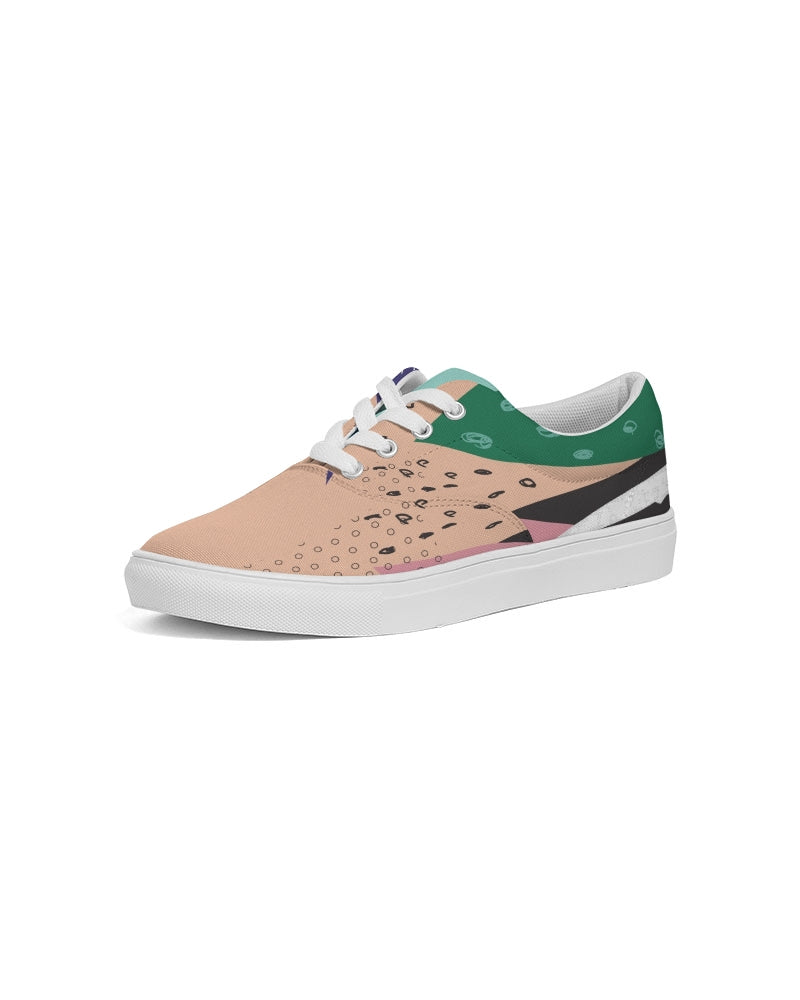 Abstract Women's Lace Up Canvas Shoe