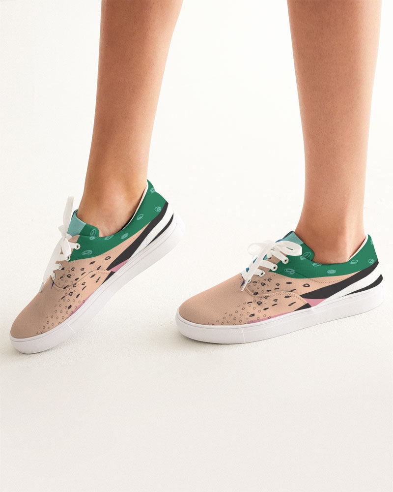 Abstract Women's Lace Up Canvas Shoe