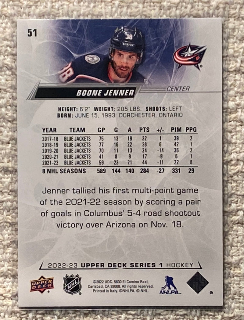 2022-23 Upper Deck 51 Boone Jenner - Hockey