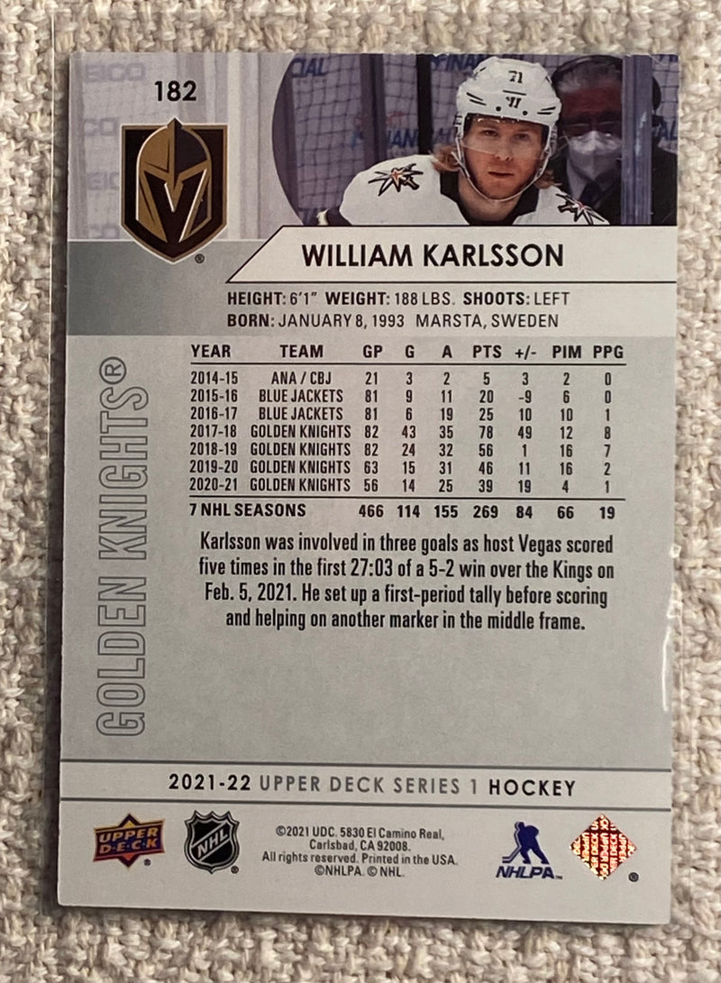 2021-22 Upper Deck 182 William Karlsson - Hockey