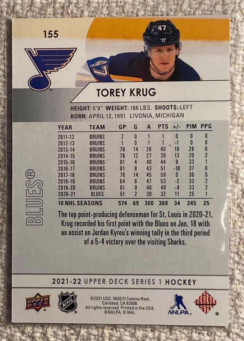 2021-22 Upper Deck 155 Torey Krug - Hockey