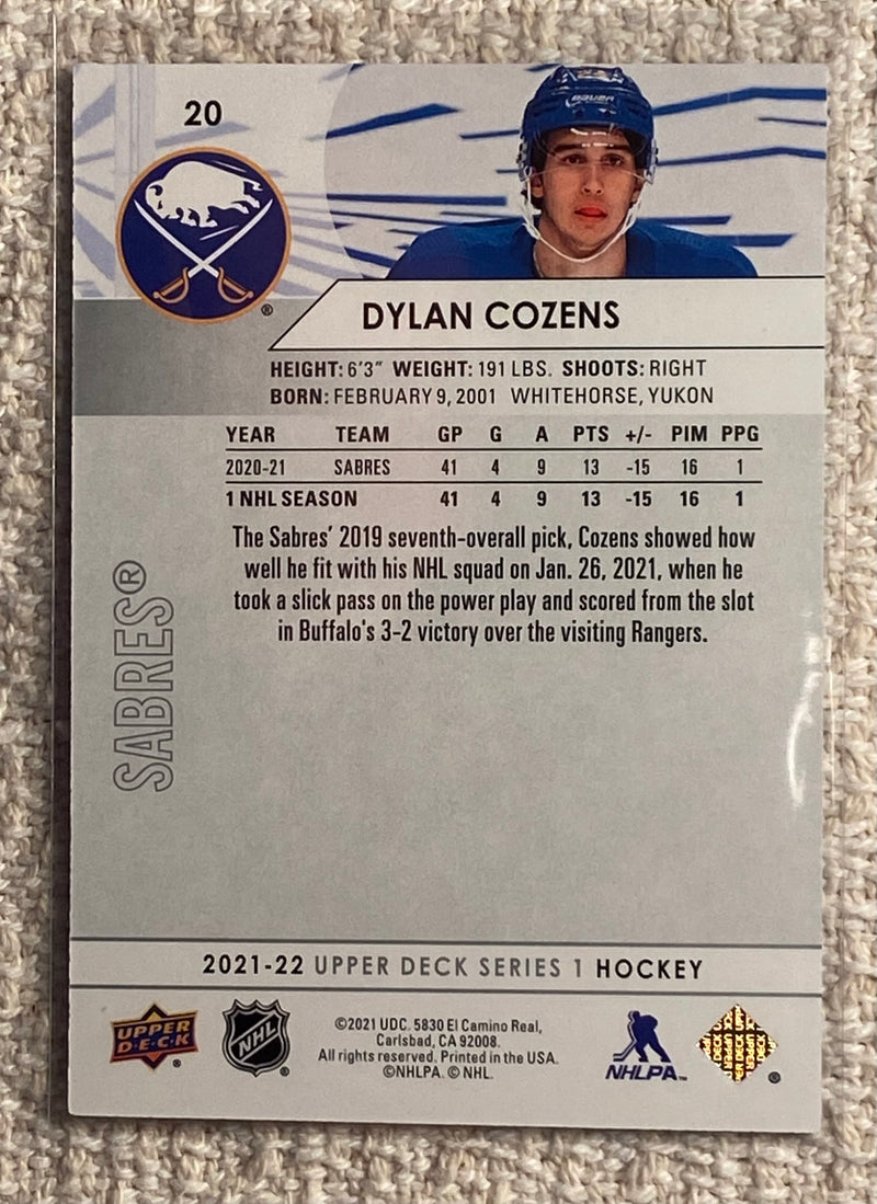 2021-22 Upper Deck 20 Dylan Cozens - Hockey