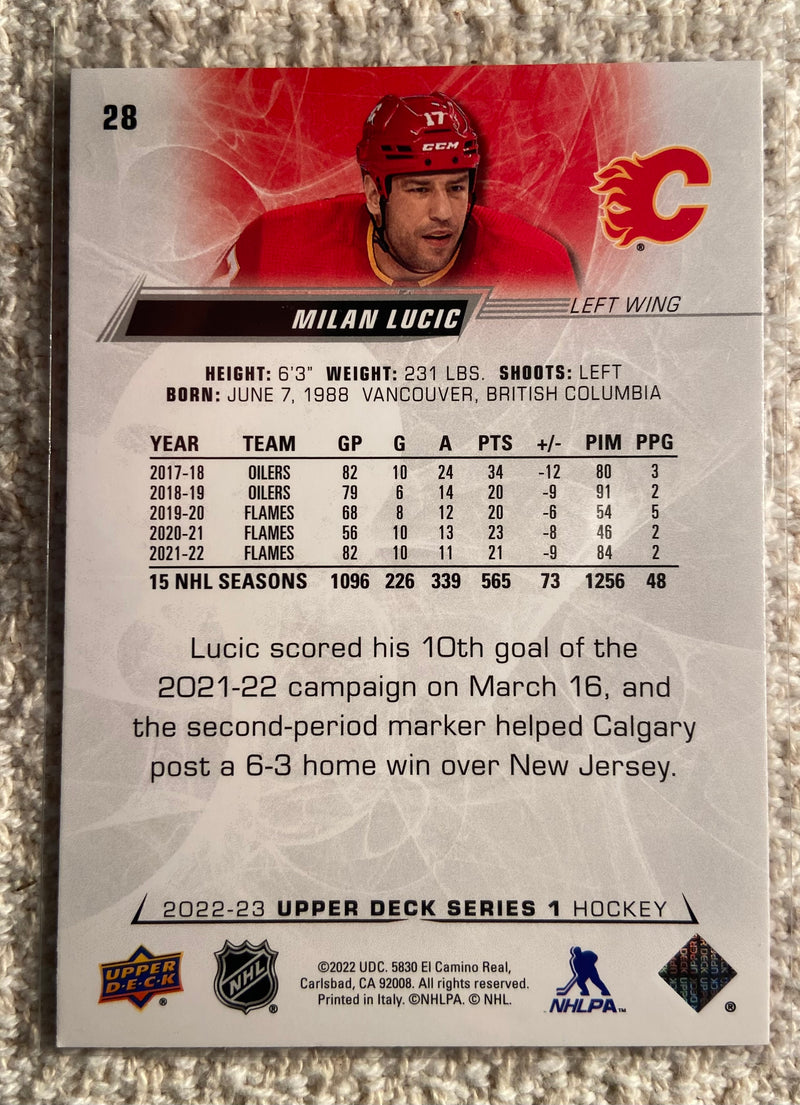 2022-23 Upper Deck 28 Milan Lucic - Hockey