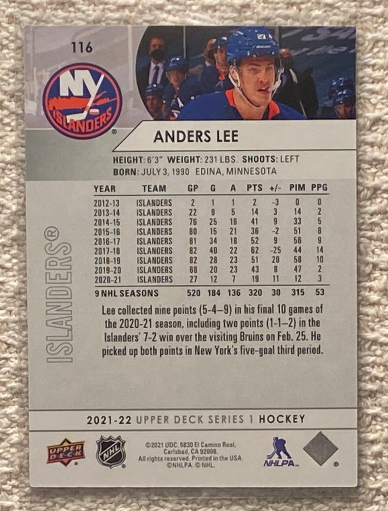 2021-22 Upper Deck 116 Anders Lee - Hockey