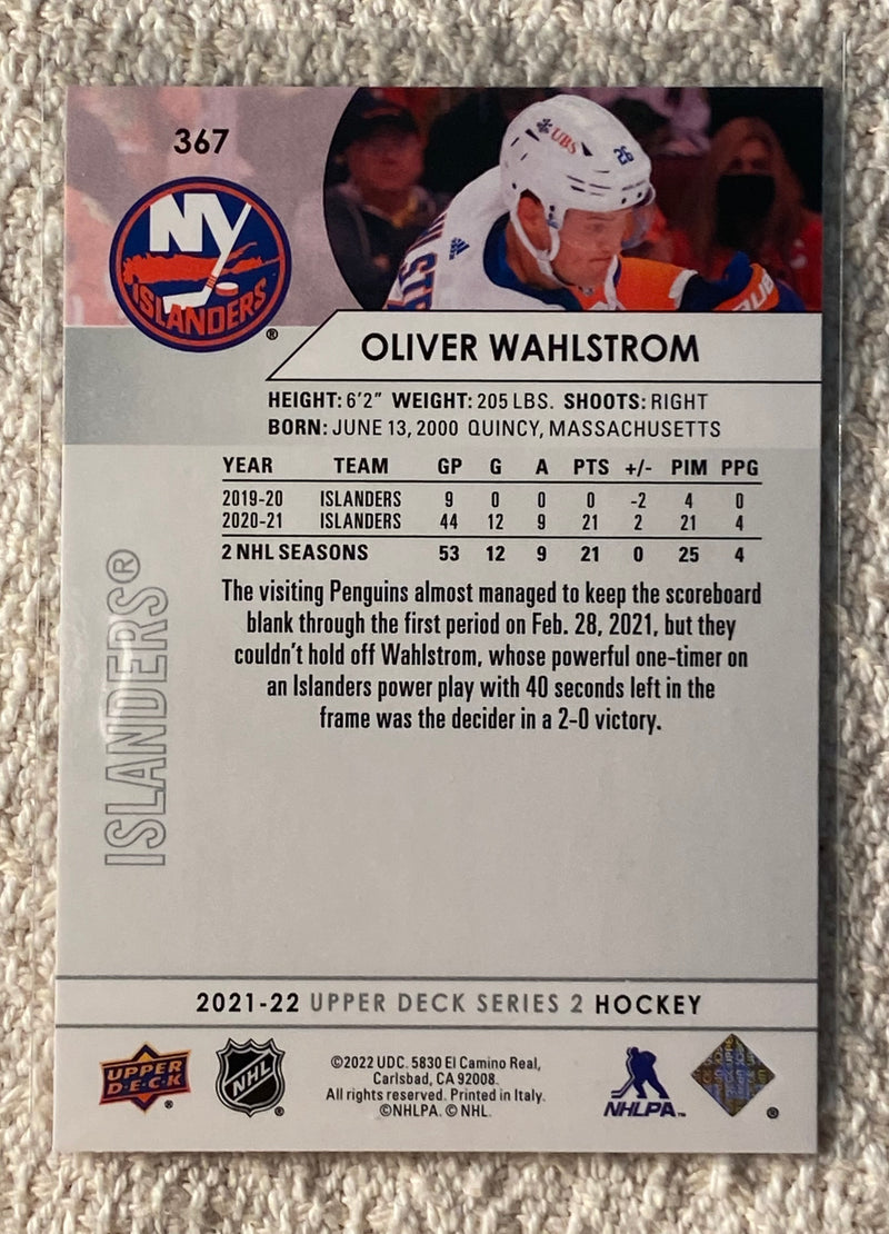 2021-22 Upper Deck 367 Oliver Wahlstrom - Hockey