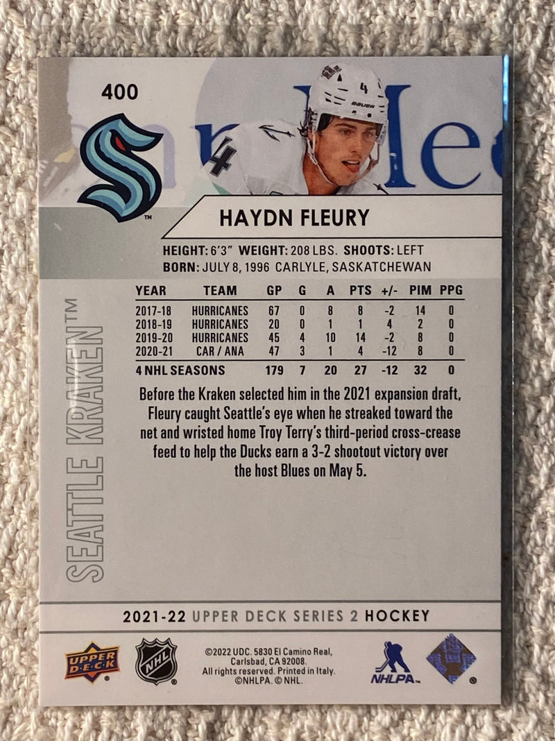 2021-22 Upper Deck 400 Hayden Fleury - Hockey