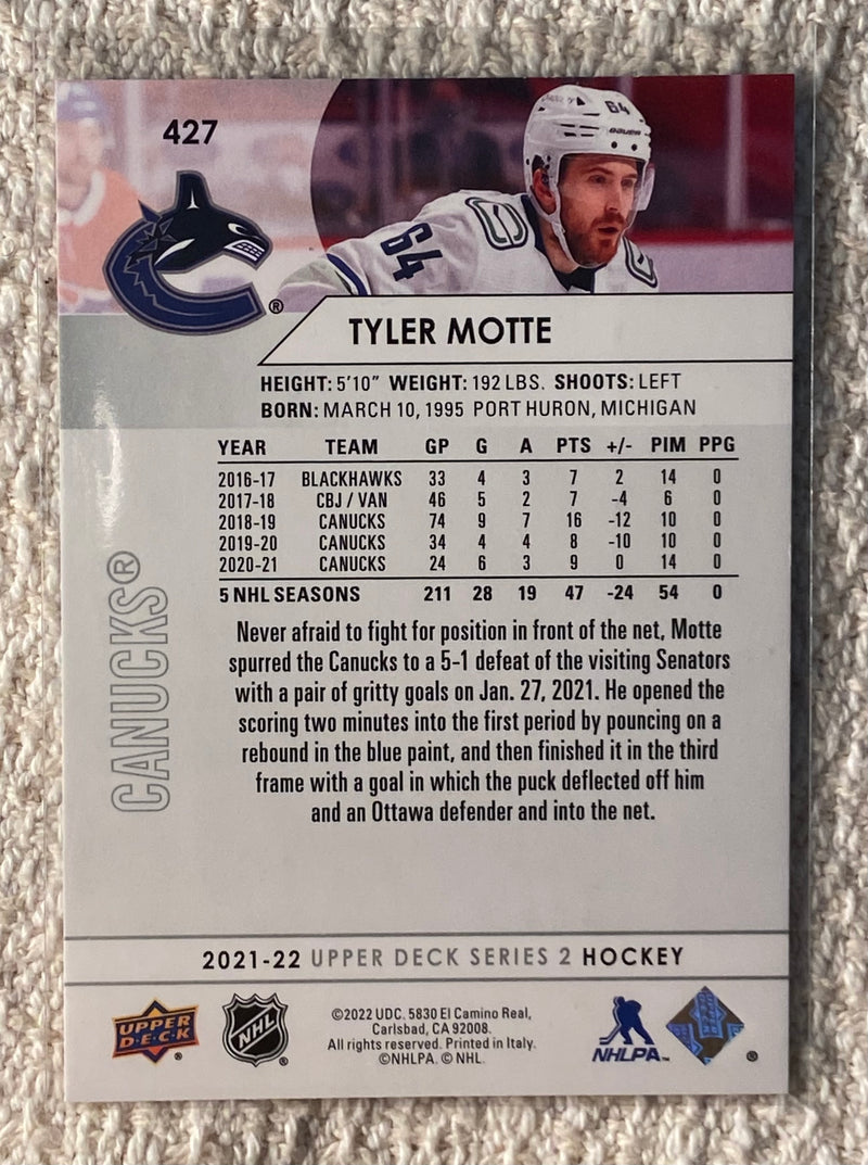 2021-22 Upper Deck 427 Tyler Motte - Hockey