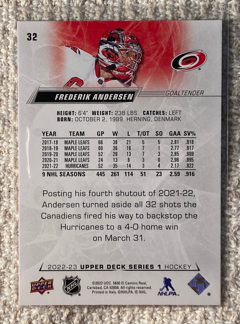 2022-23 Upper Deck 32 Frederik Anderson - Hockey