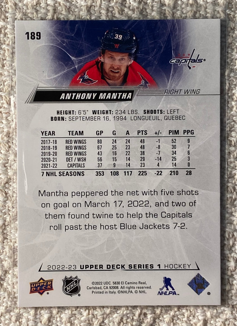2022-23 Upper Deck 189 Anthony Mantha - Hockey
