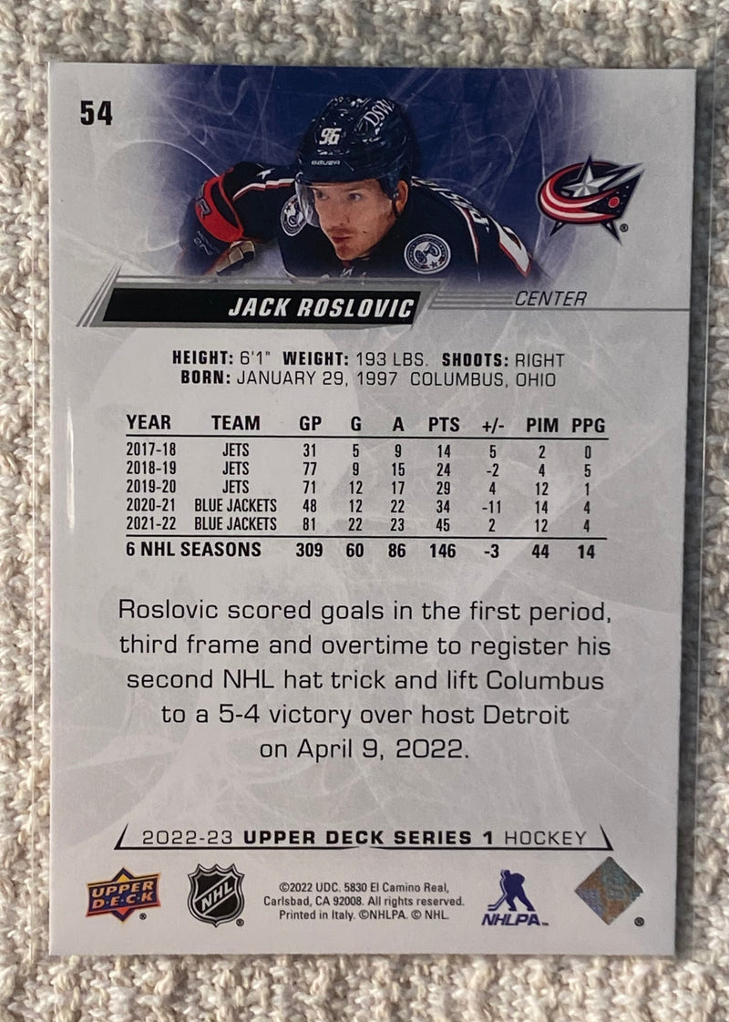 2022-23 Upper Deck 54 Jack Roslovic - Hockey