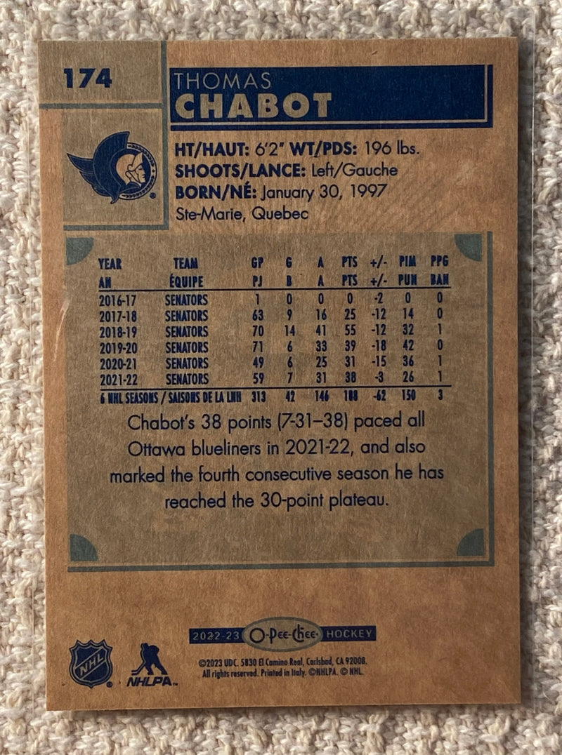 2022-23 UD O-Pee-Chee 174 Thomas Chabot - Hockey Retro