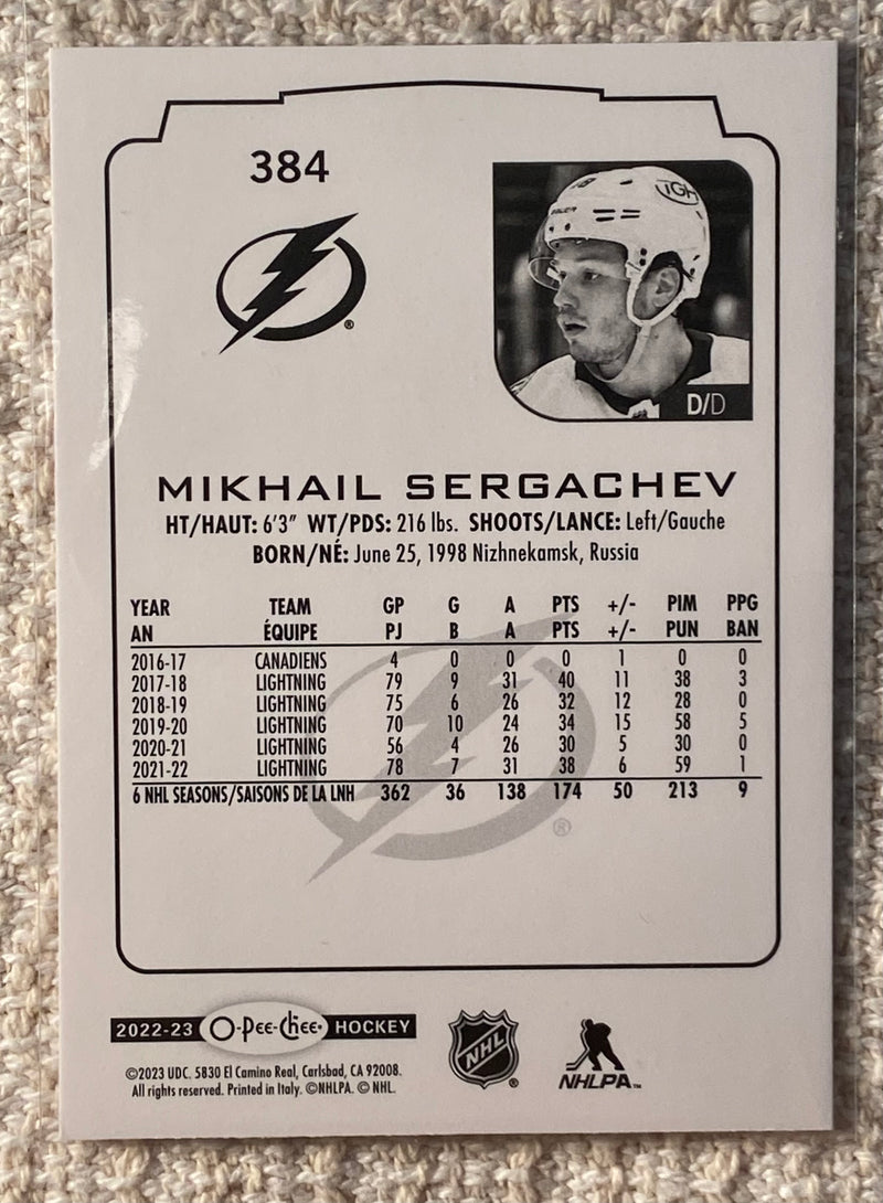 2022-23 UD O-Pee-Chee 384 Mikhail Sergachev - Hockey