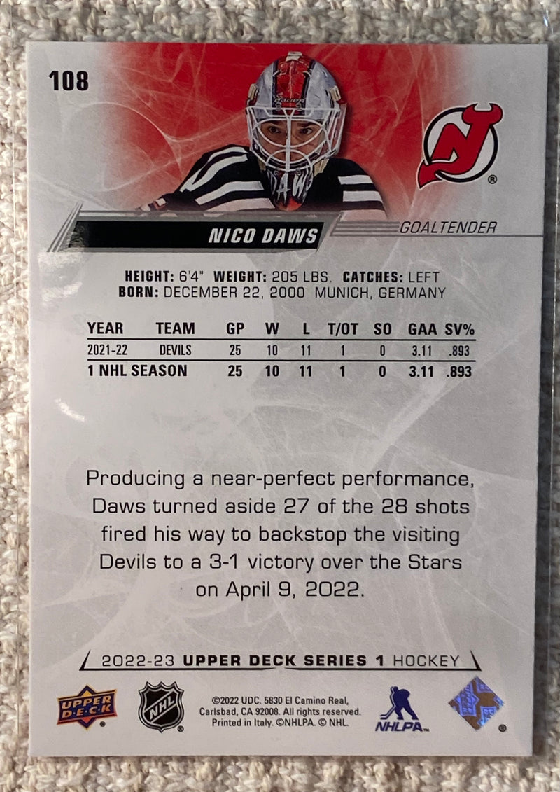 2022-23 Upper Deck 108 Nico Daws - Hockey