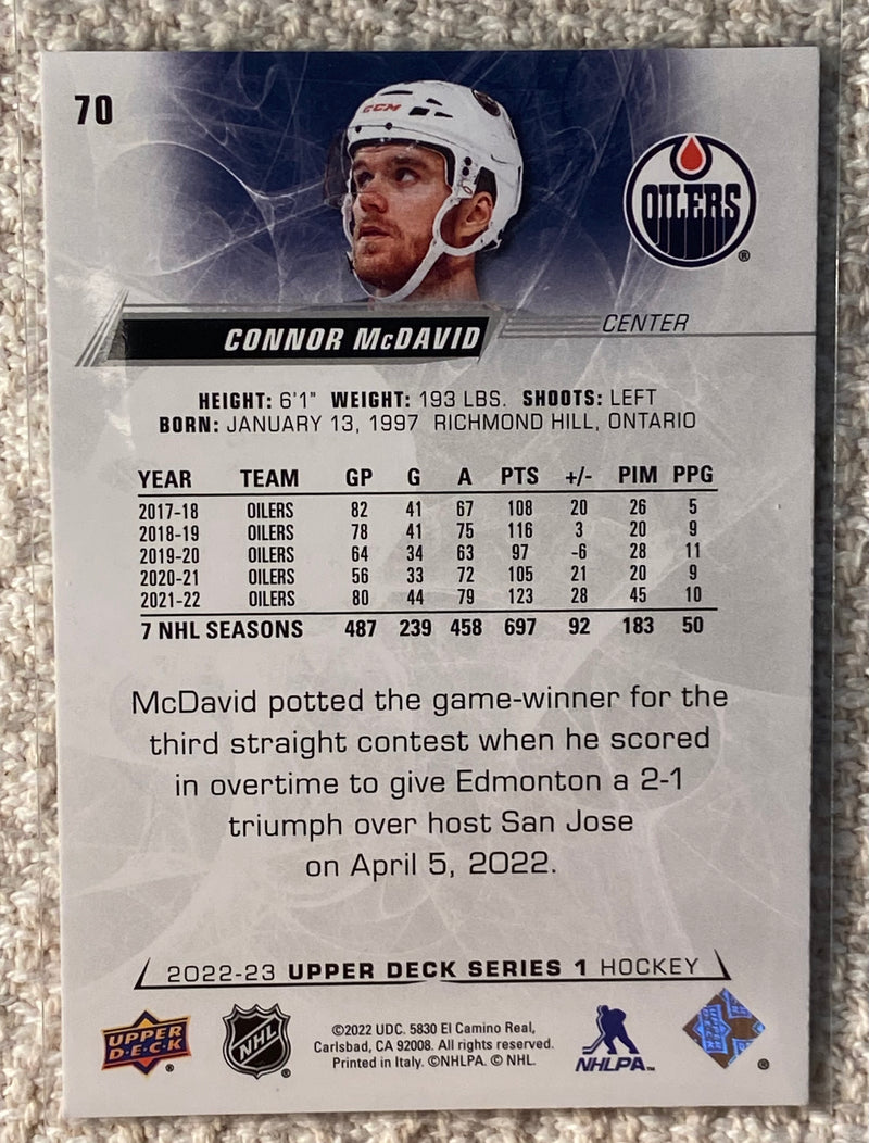 2022-23 Upper Deck 70 Connor McDavid - Hockey