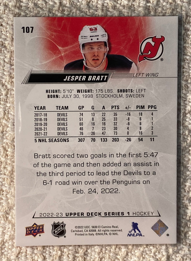 2022-23 Upper Deck 107 Jesper Bratt - Hockey