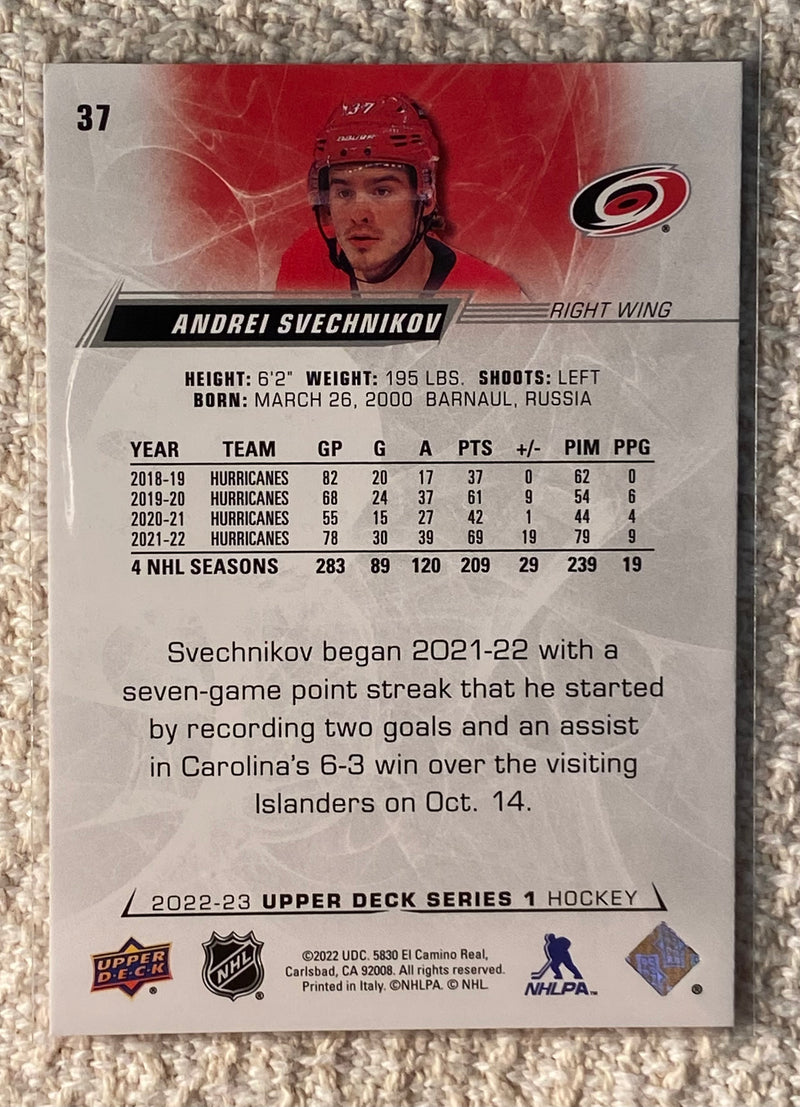 2022-23 Upper Deck 37 Andrei Svechnikov - Hockey