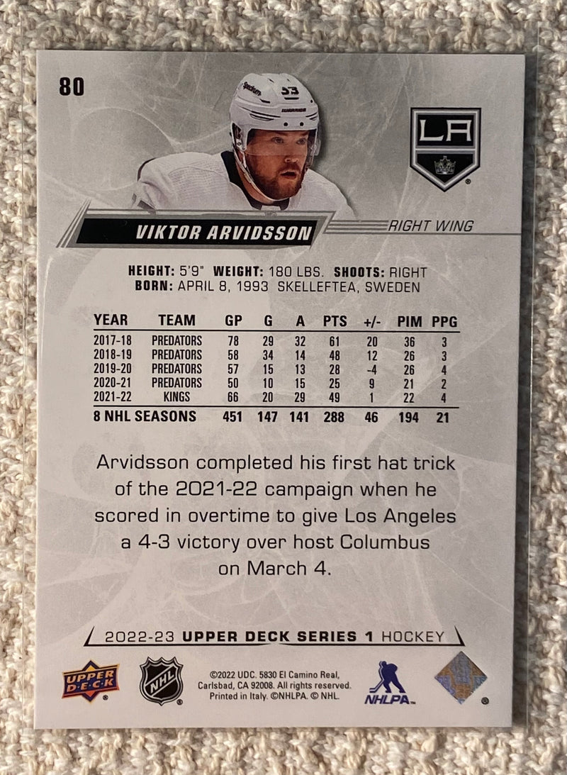 2022-23 Upper Deck 80 Viktor Arvidsson - Hockey