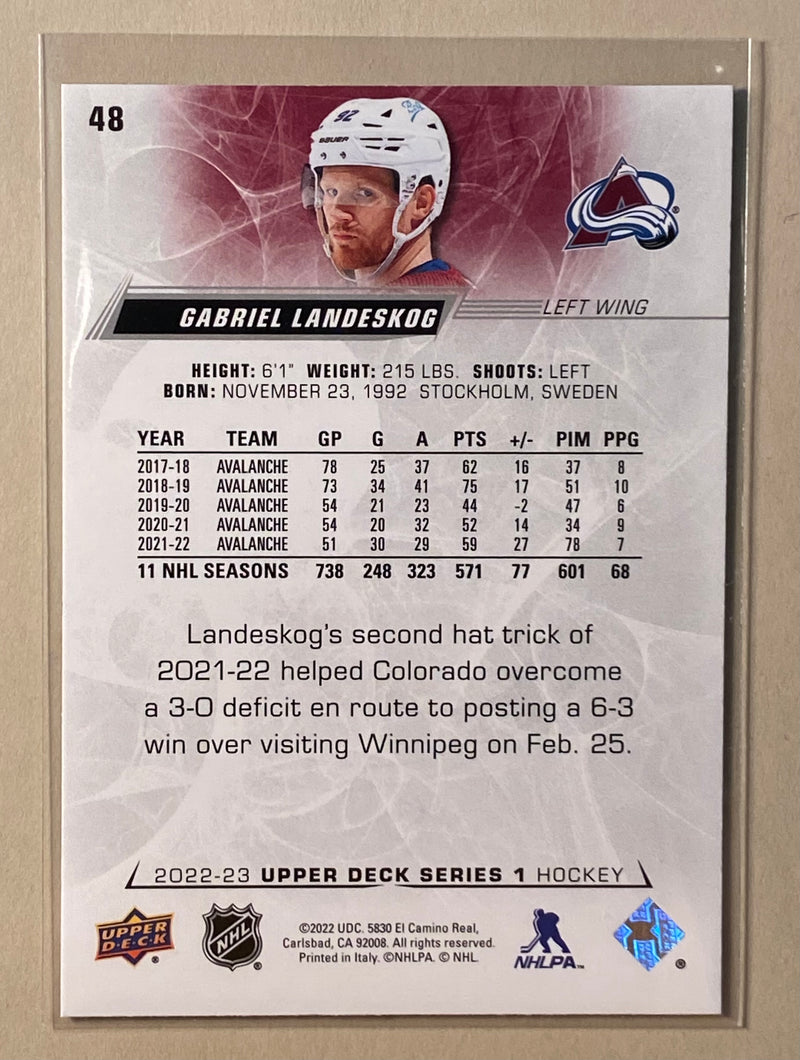 2022-23 Upper Deck 48 Gabriel Landeskog - Hockey