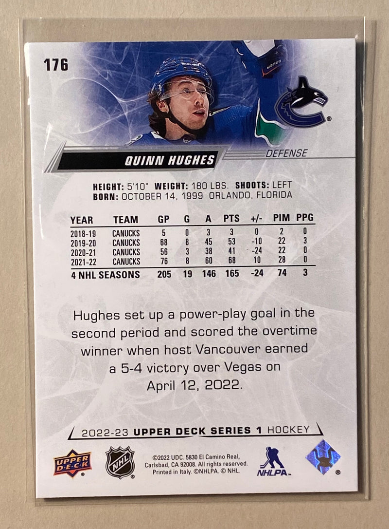 2022-23 Upper Deck 176 Quinn Hughes - Hockey