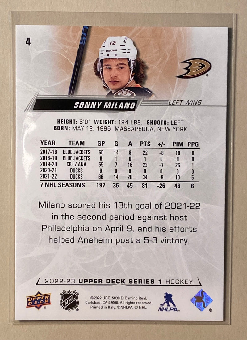 2022-23 Upper Deck 4 Sonny Milano - Hockey