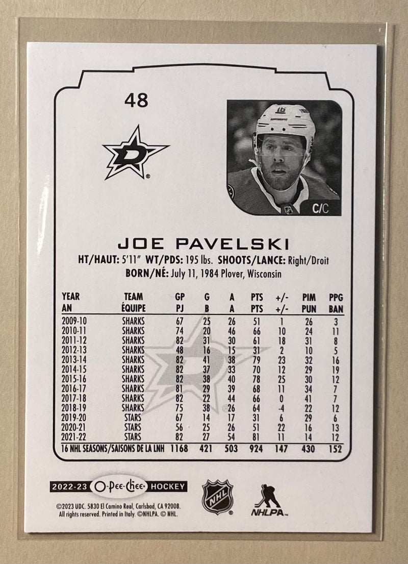 2022-23 UD O-Pee-Chee 48 Joe Pavelski - Hockey