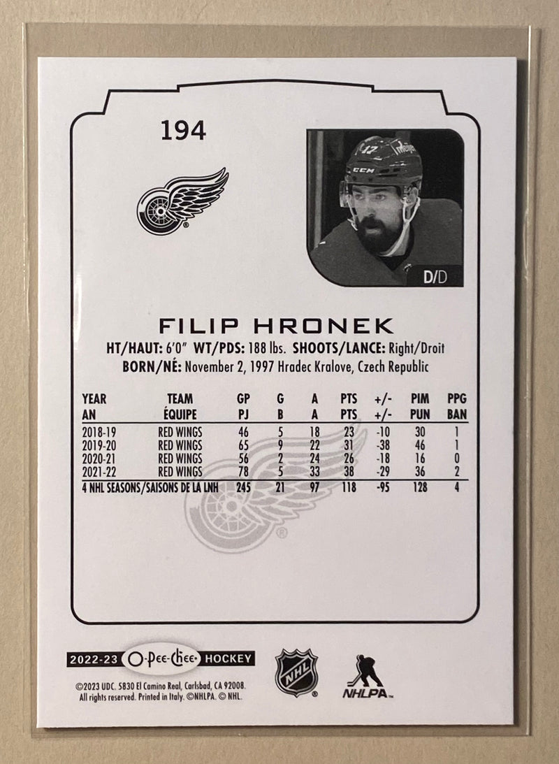 2022-23 UD O-Pee-Chee 194 Filip Hronek - Hockey