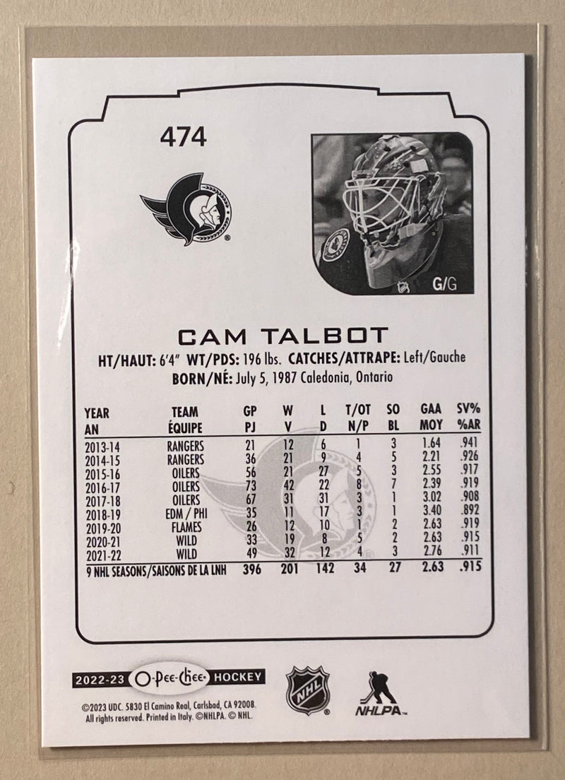2022-23 UD O-Pee-Chee 474 Cam Talbot - Hockey
