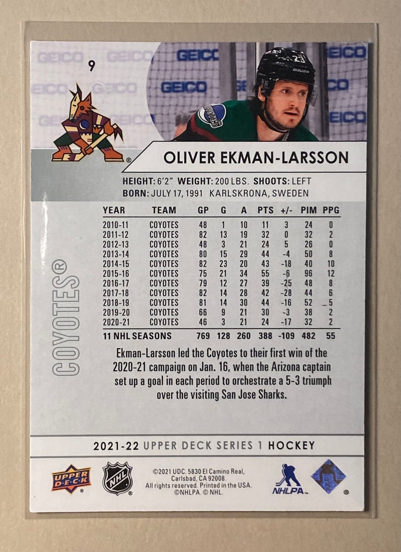 2021-22 Upper Deck 9 Oliver Ekman-Larsson - Hockey