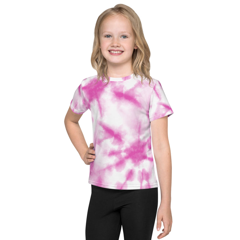 Pink Tie Dye Kids Crew Neck T-Shirt