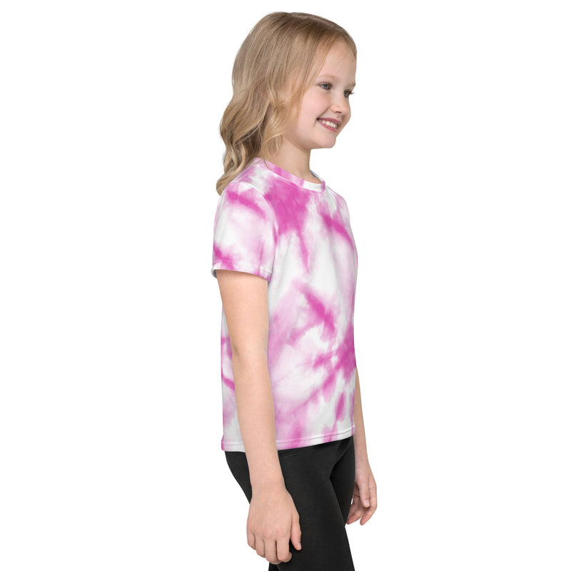 Pink Tie Dye Kids Crew Neck T-Shirt