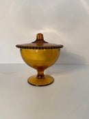 Amber Glass Candy Bowl