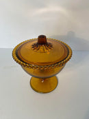 Amber Glass Candy Bowl
