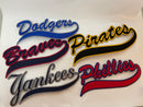 Baseball Embroidered Team Script Patches