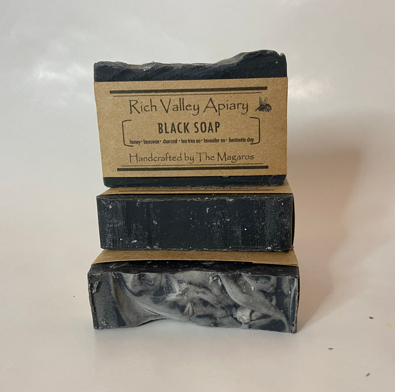 Black Handmade Soap - Charcoal Activated - Rich Valley Apiary