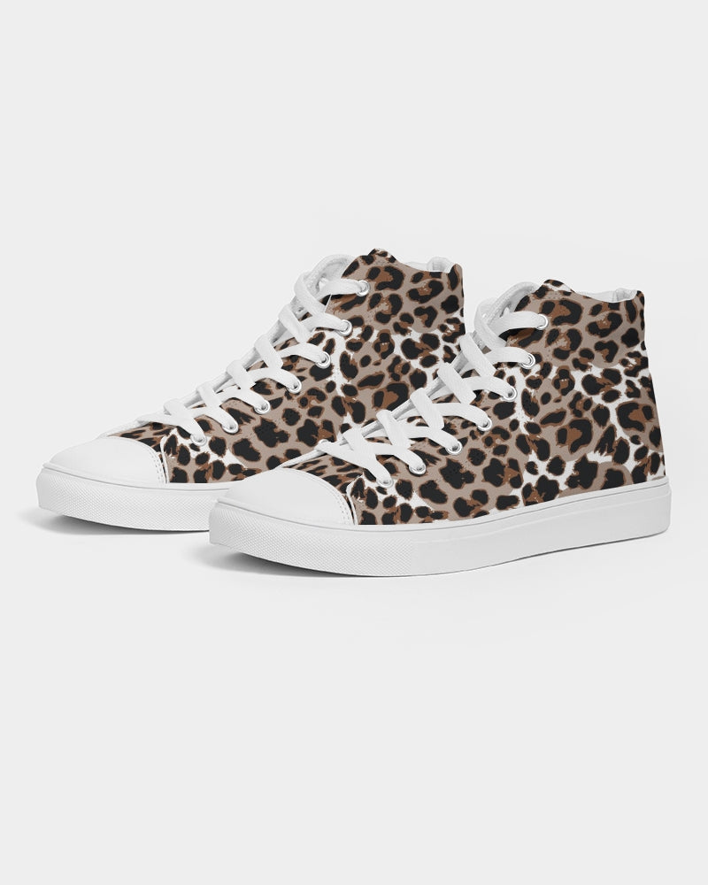 Leopard Fur Women's Hightop Canvas Shoe