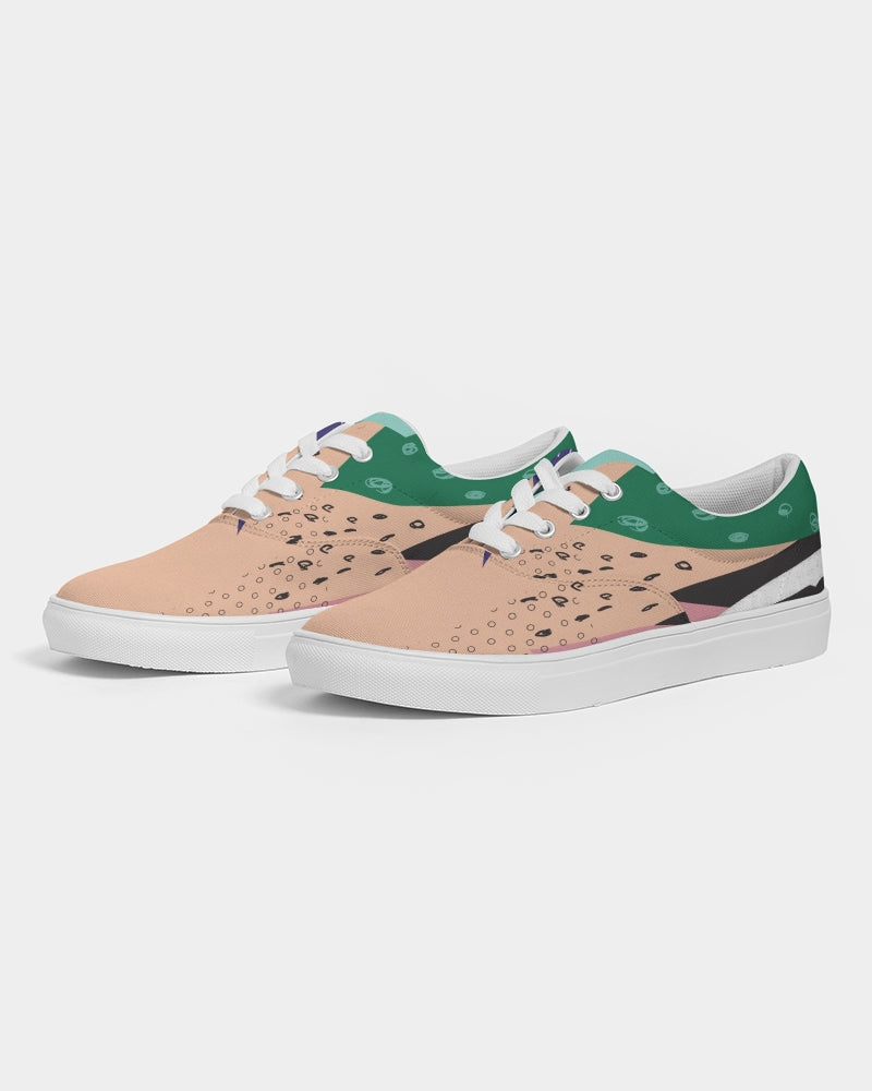 Abstract Women's Lace Up Canvas Shoe