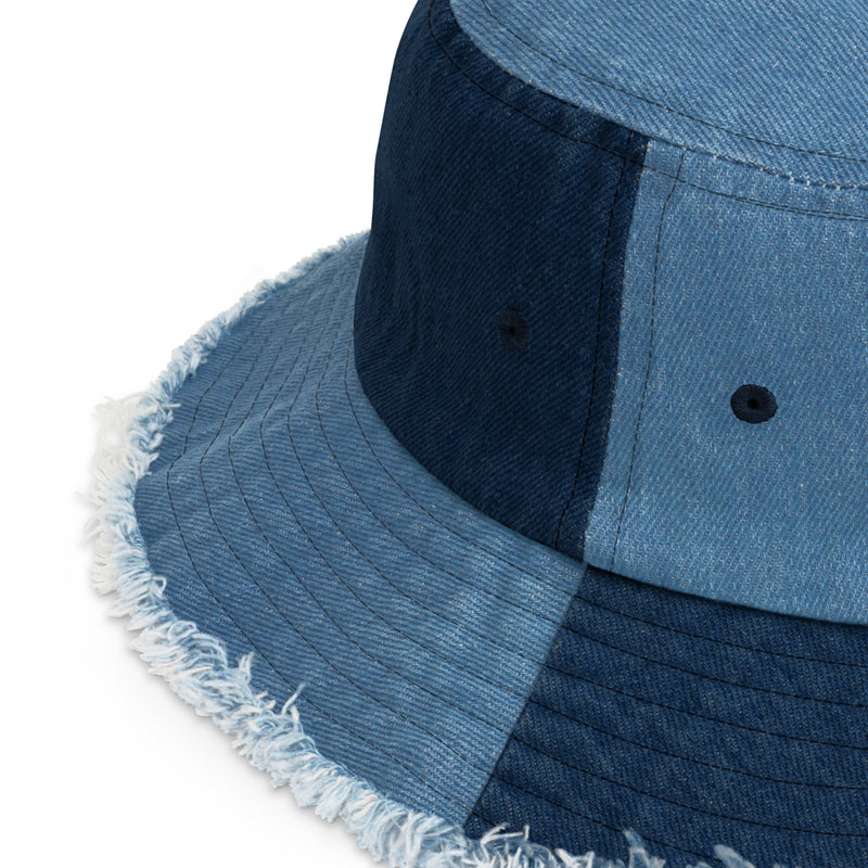 Star & Stripes Distressed Denim Bucket Hat