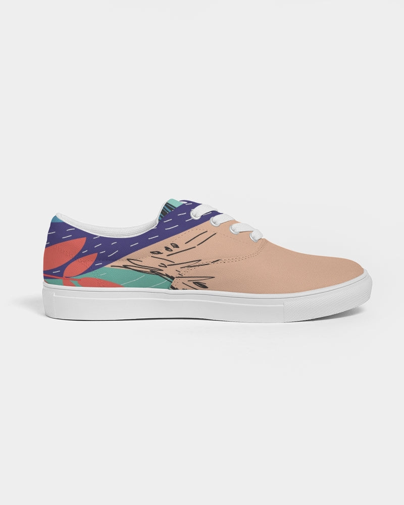 Abstract Women's Lace Up Canvas Shoe