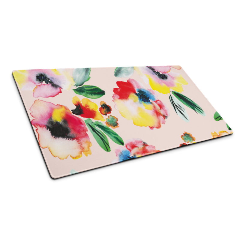 Watercolor Flowers Gaming Mouse Pad 36x18"