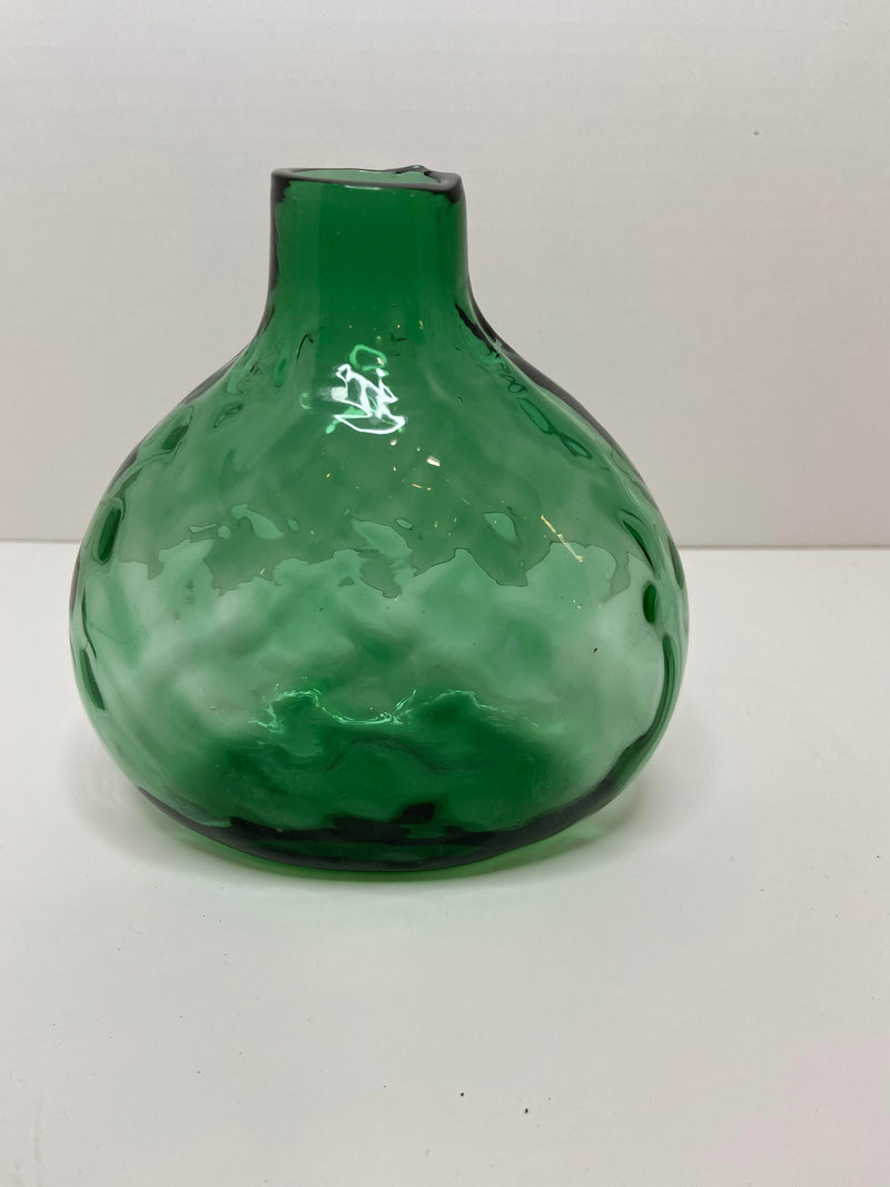 Green Glass Vase Textured