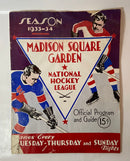 1933-1934 Rangers Hockey Guide