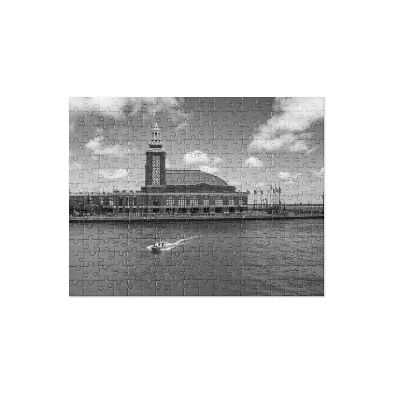 Chicago Pier Black and White Jigsaw Puzzle