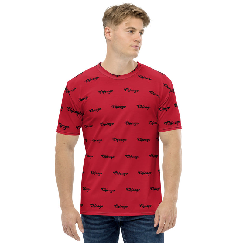 Chicago Black & Red Pattern Men's T-shirt