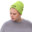 Seattle Green Ribbed Knit Beanie
