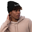 Seattle Black Ribbed Knit Beanie